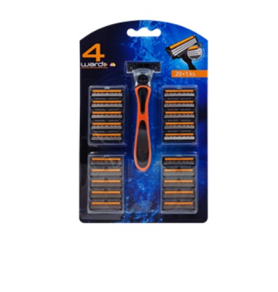 4wardi 3 britvové pánske 21ks žiletky s Aloe vera a vit.E +strojček 