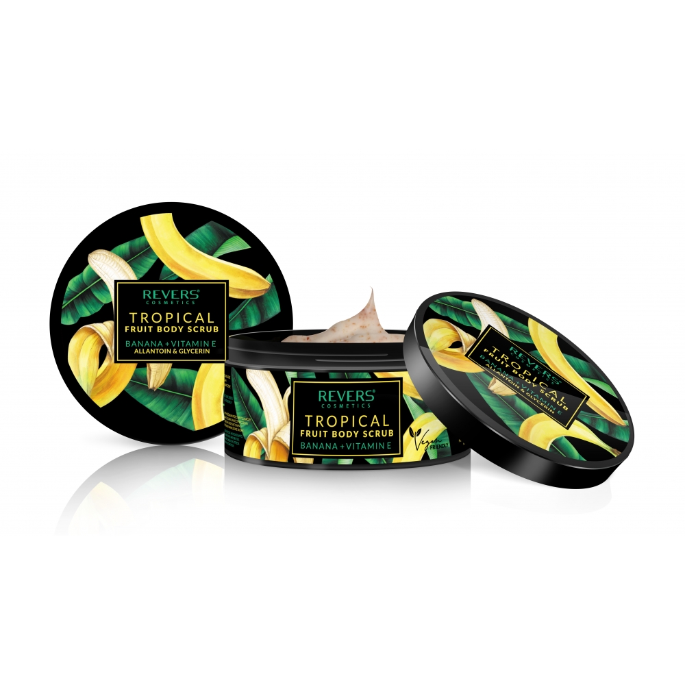Revers hrubozrný telový píling Tropical banán+vitamín E 200ml Revers hrubozrný telový píling Tropical banán+vitamín E 200ml