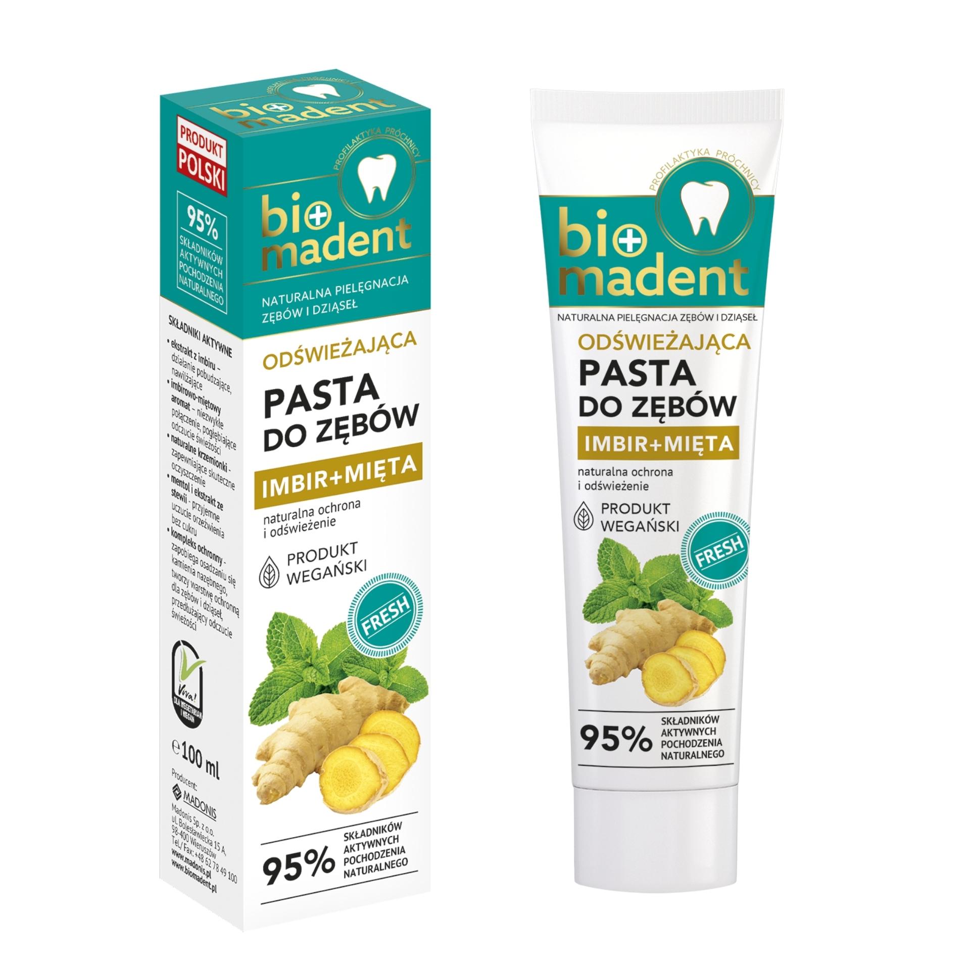 Bio madent osviežujúca zubná pasta IMBIR MINT 100ml Bio madent osviežujúca zubná pasta IMBIR MINT 100ml