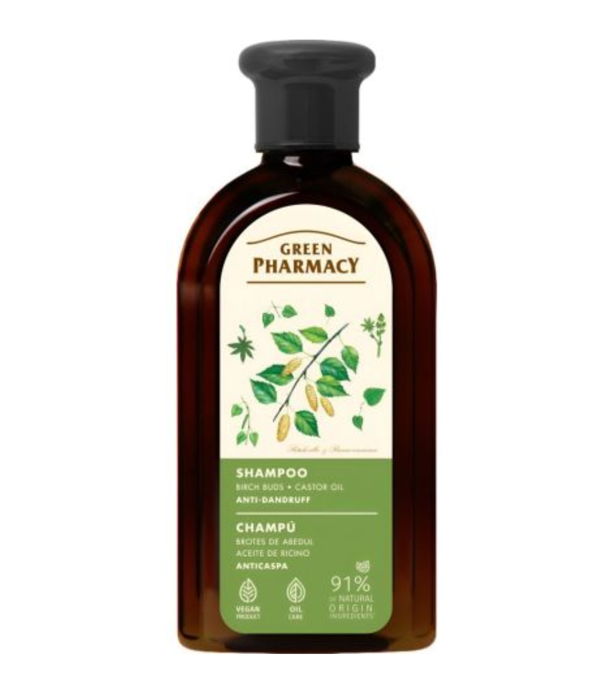 Green Pharmacy šampón Brezové púčiky a ricín 350ml