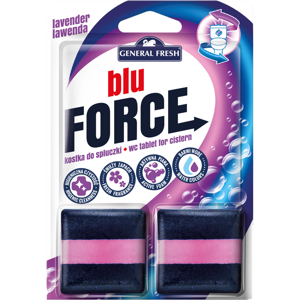 General Fresh Blu Kocka do WC nádržky Levanduľa 2 x 50 g (zafarbená voda)