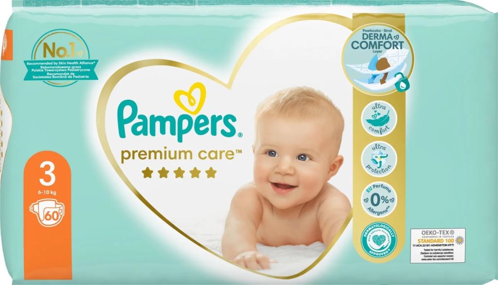PAMPERS PREMIUM CARE 3 MIDI 6-10KG 60KS