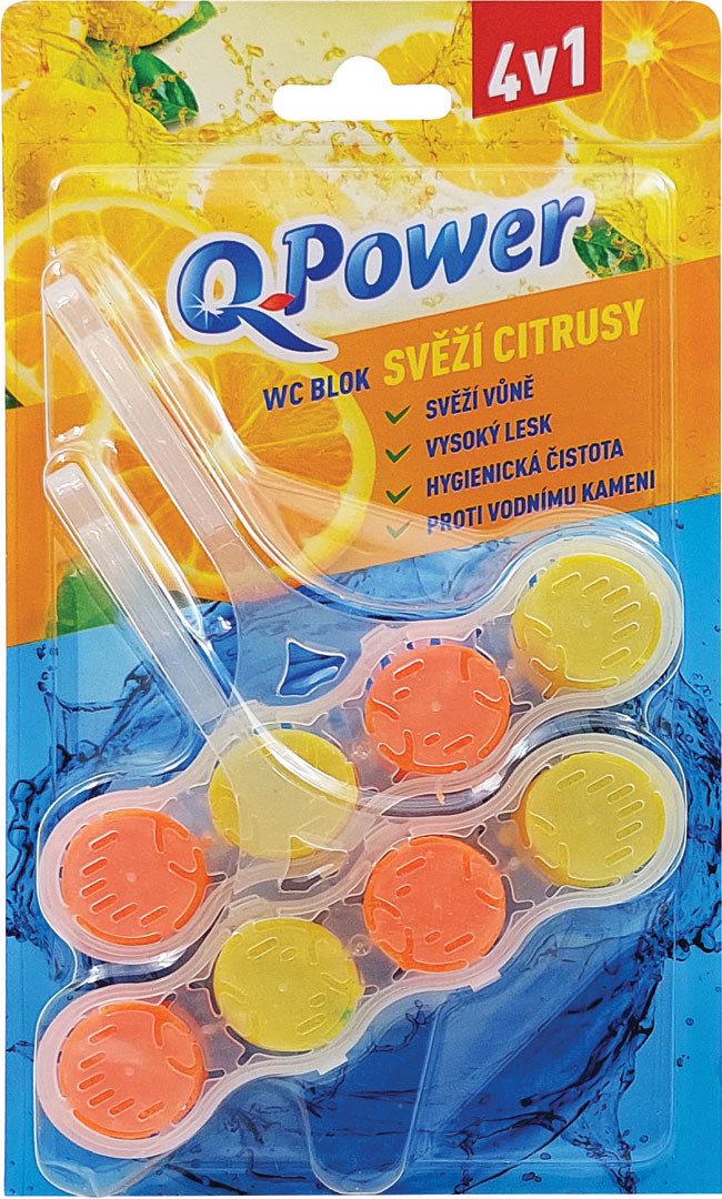 Q power wc záves 4v1 citrus 2x45g