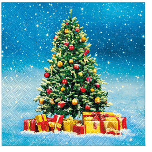 Obrúsky motív vianočný stromček 33x33cm SDL235900 20ks