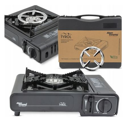 Kempingový plynový varič Alpen Camping Tyrol – kompaktný horák so závitom