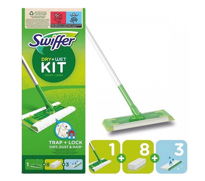Swiffer Sweeper štartovacia sada s 1x násada + 8x prachovka + 3x čistiacimi obrúskami