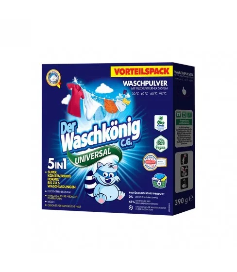 Waschkönig prášok na pranie Universal 390g  6 pracích dávok