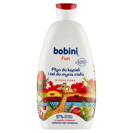 Bobini Fun pena do kúpeľa+sprchový gél jahoda 500ml