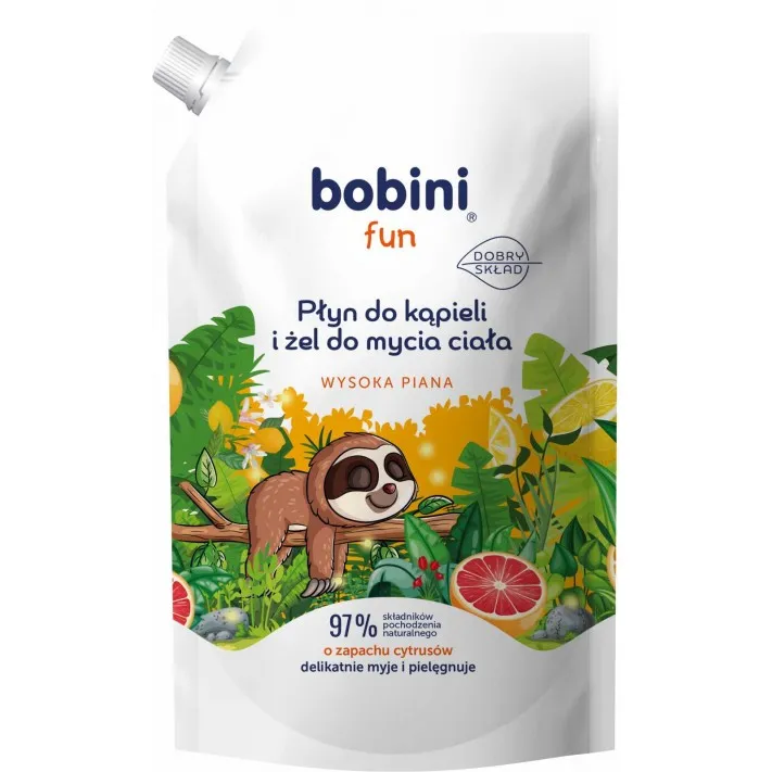Bobini Fun pena do kúpeľa+sprchový gél citrus 500ml náhradná náplň