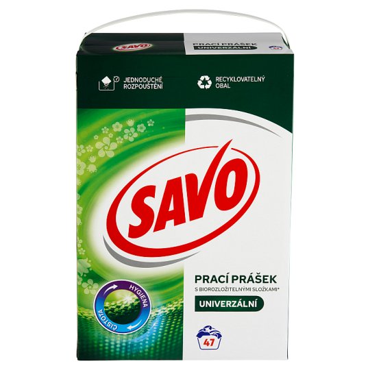 Savo prací prášok univerzál  3,29kg/47 pracích dávok