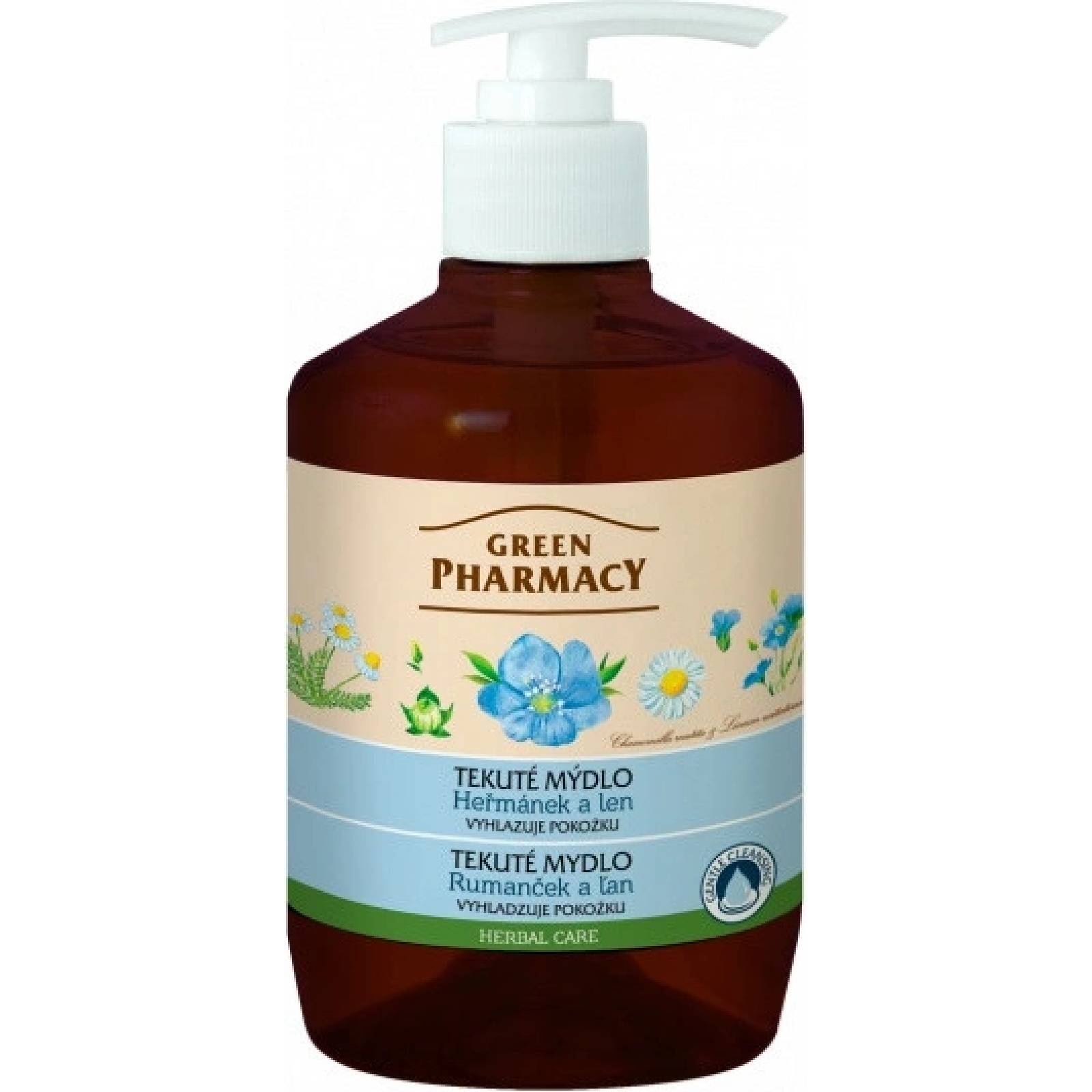 Green Pharmacy tekuté mydlo harmanček a ľan 460ml