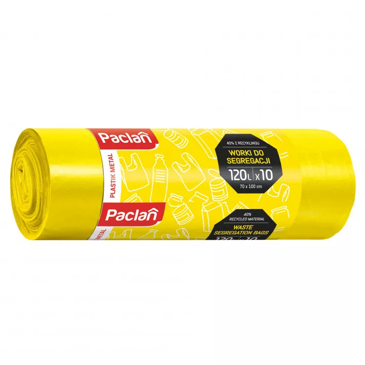Paclan vrecia žlté na plasty 70x110cm 120L/10ks