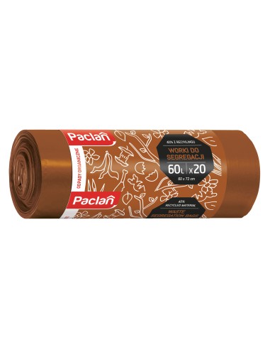 Paclan vrecia hnedé na bio odpad 60x72cm 60L/20ks
