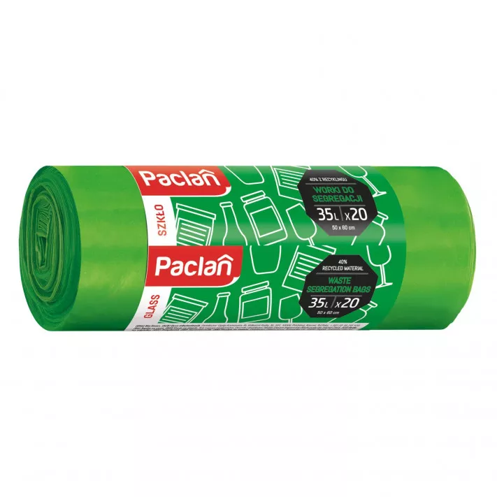Paclan vrecia zelené na sklo 50x60cm 35L/20ks