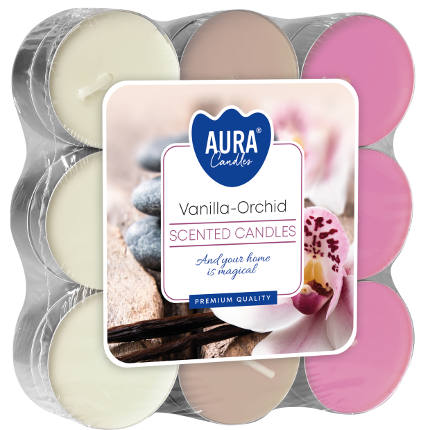 Bispol čajové sviečky Vanilka - Orchidea 18ks