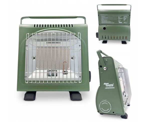 Alpen camping prenosný keramický plynový ohrievač Iceland/ zelená farba