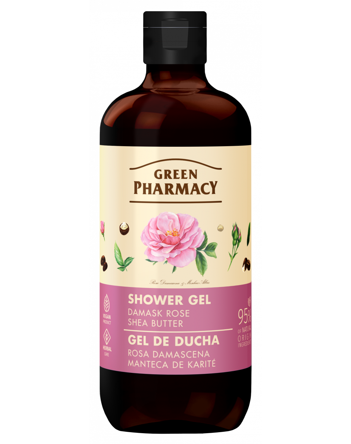 Green Pharmacy sprchový gél damašková ruža a bambucké maslo 500ml Green Pharmacy sprchový gél damašková ruža a bambucké maslo 500ml