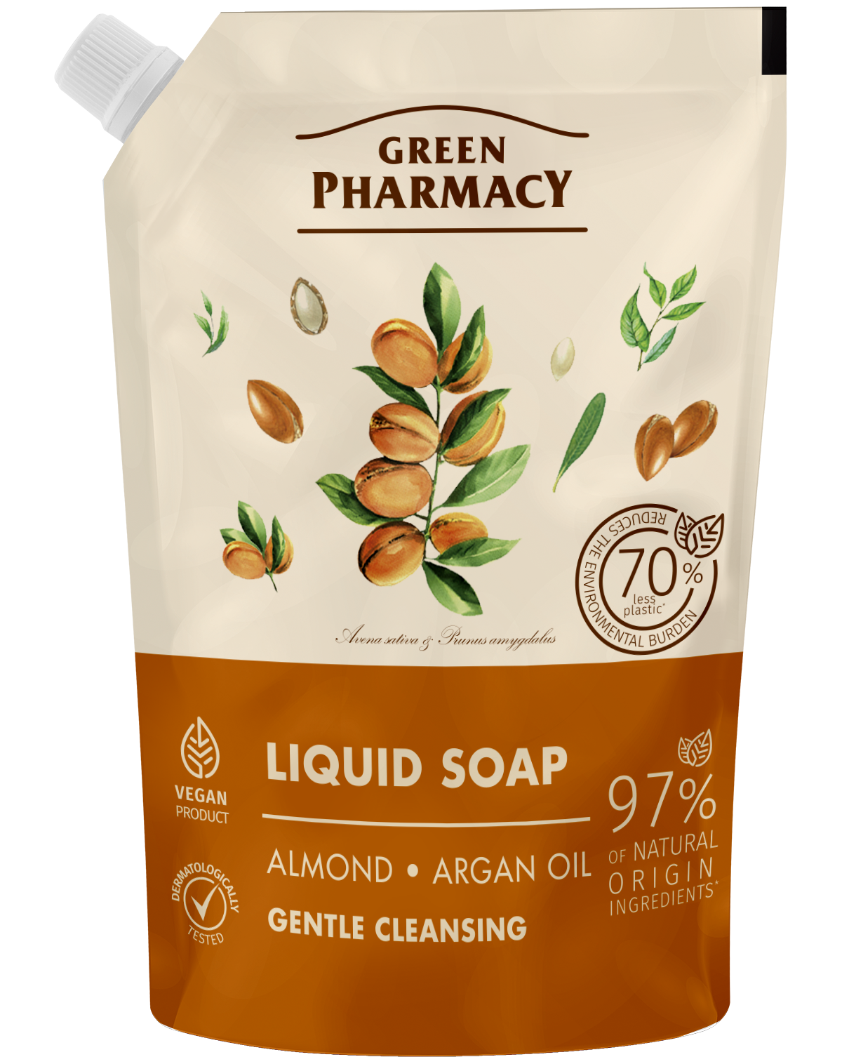 Green Pharmacy tekuté mydlo náhrada Almond a argánový olej 460ml