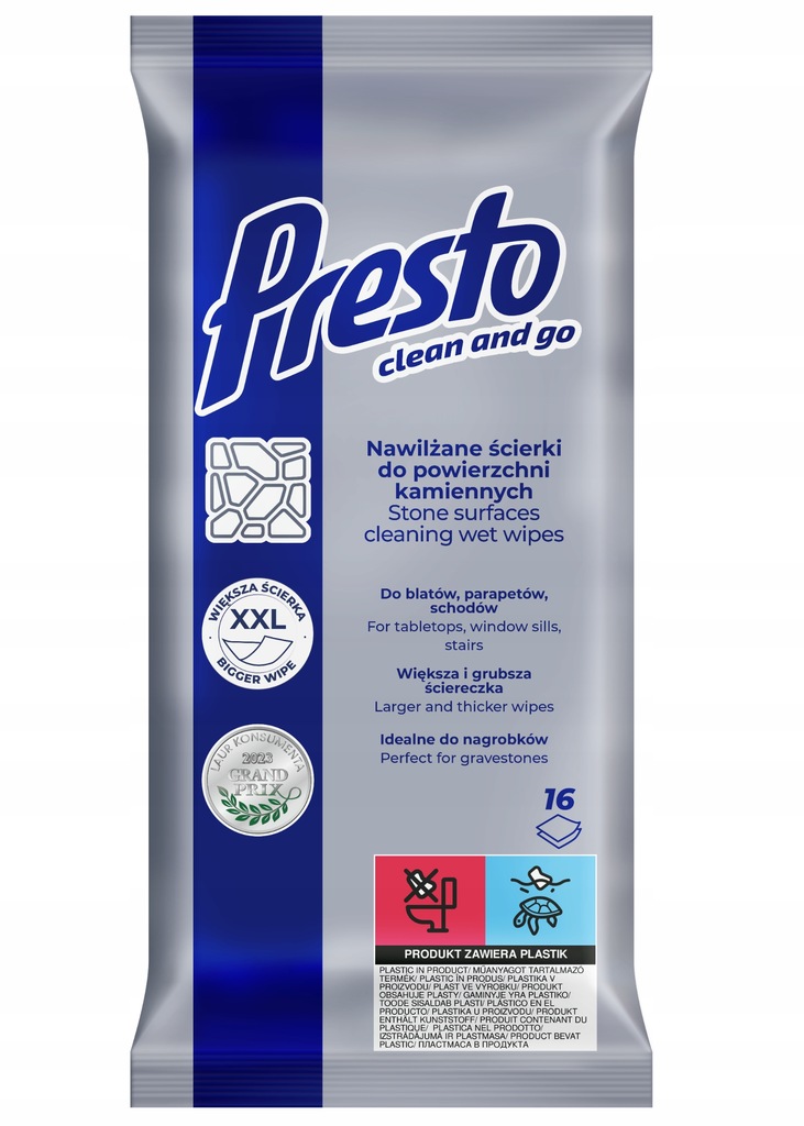 Presto vlhčené obrúsky na kamenné povrchy 16ks