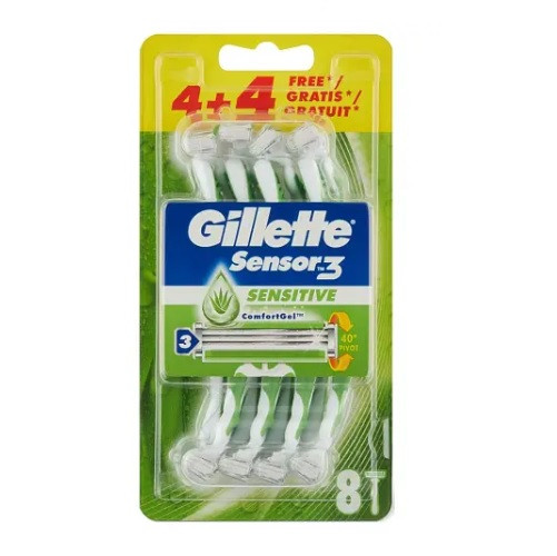 Gillette Sensor3 Sensitive holiace strojčeky jednorázové 8ks Gillette Sensor3 Sensitive holiace strojčeky jednorázové 8ks