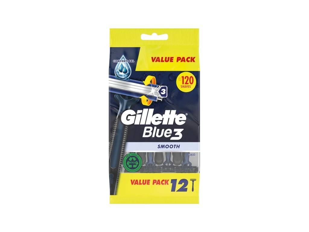 Gillette Blue3 Smooth jednorazové holiace strojčeky 12ks Gillette Blue3 Smooth jednorazové holiace strojčeky 12ks