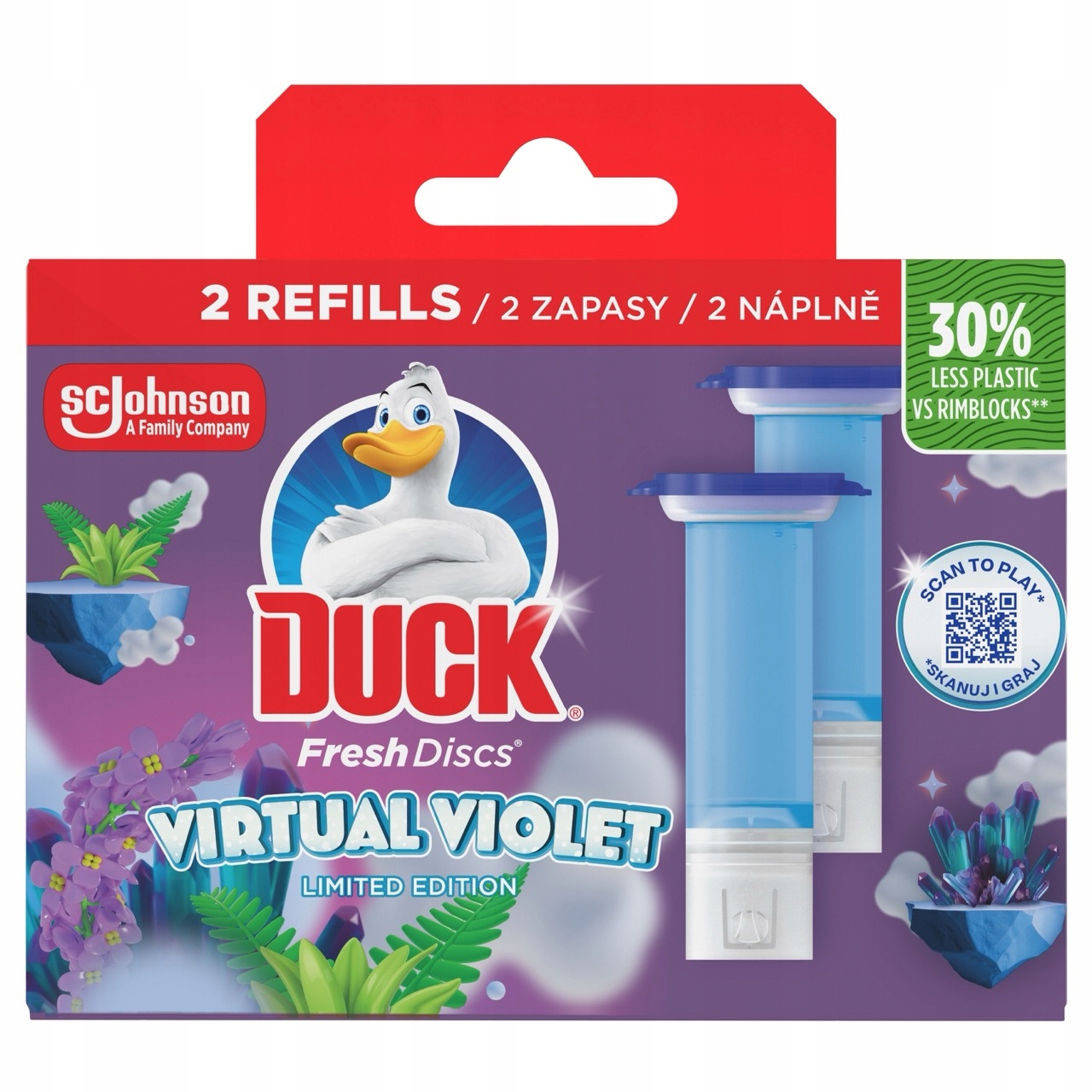 Duck Fresh Discs Virtual Violet náhradná náplň do WC 2 x 36 ml