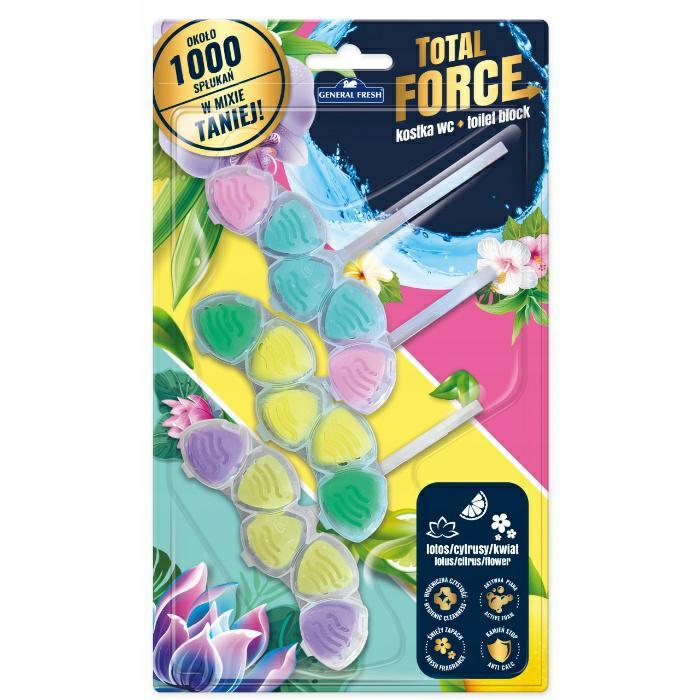 General Fresh WC blok Total Force mix vôní 3 x 40 g výhodné balenie