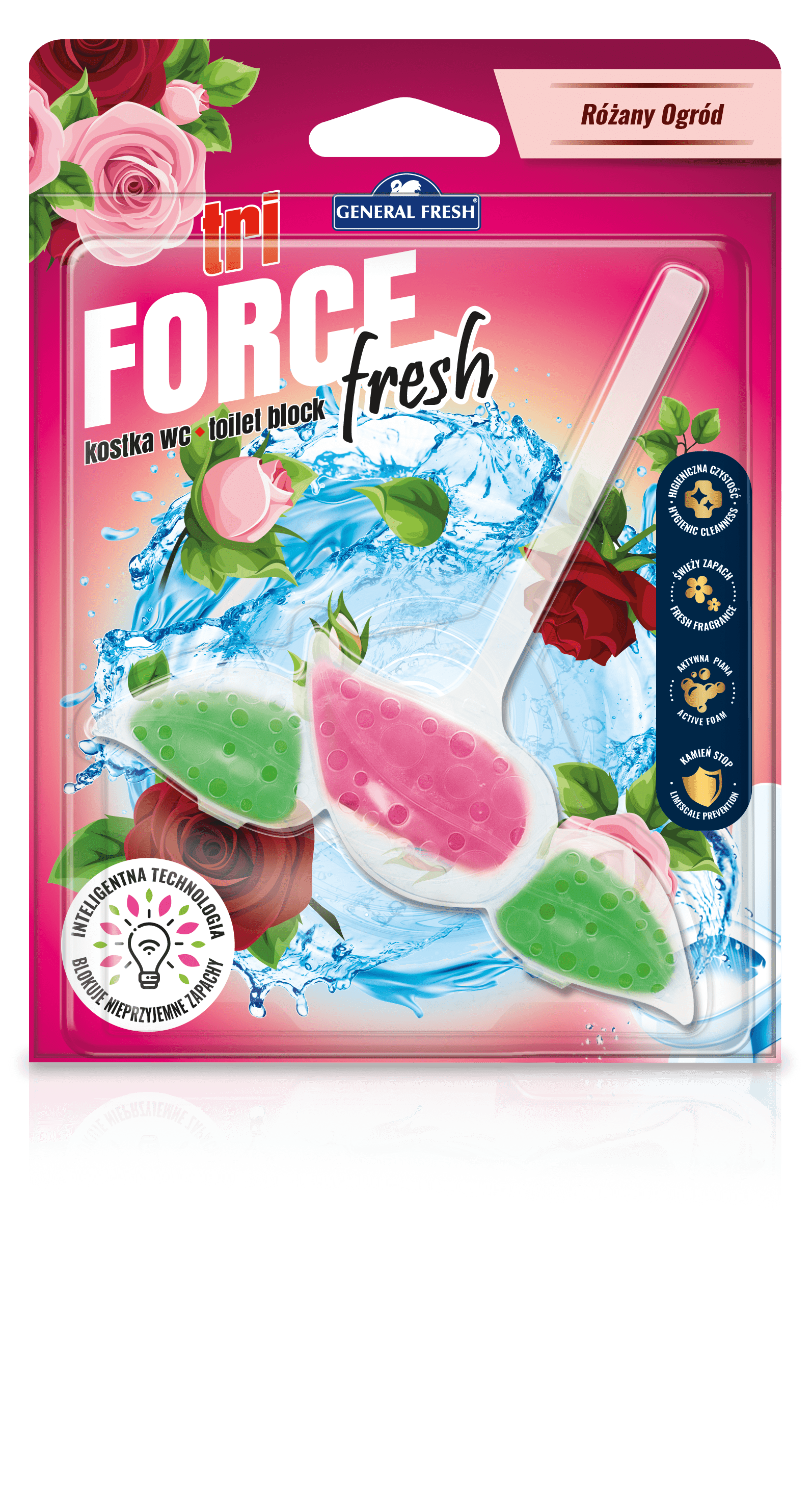 General Fresh Tri-Force Ružová záhrada WC blok 40 g