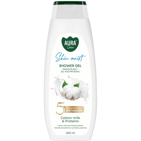 Aura Care cotton milk a proteíny sprchový gél 500 ml