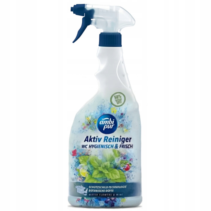 Ambi Pur WC a kúpeľňa čistič Active Gel Water flowers-Mint rozprašovač 750 ml