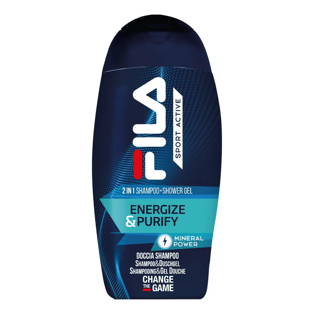 Fila Energize & Purify pánsky povzbudzujúci a čistiaci sprchový gél a šampón 2v1 250 ml