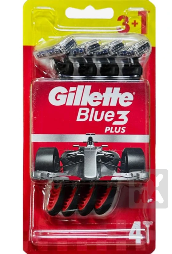 Gillette Blue3 RED holiace strojčeky 4ks