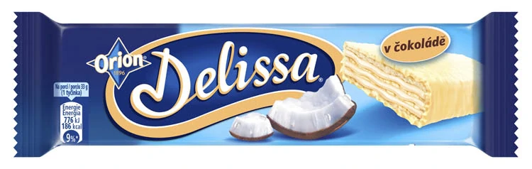 Orion Delissa kokosová biela oblátka v čokoláde 30g