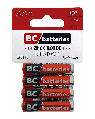 BC Batteries AAA R03 Zinkochloridové batérie 4ks