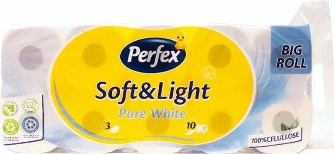 Perfex toaletný papier 3-vrstvy pure white 10ks