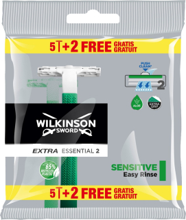 Wilkinson Sword Extra Essential 2 sensitive jednorazový holiaci strojček s 2 čepieľkami 7 ks
