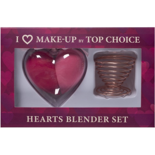 Top Choice blender na make-up srdce 2ks + stojan 38310