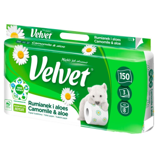 Velvet toaletný papier kamilka & aloe vera 3-vrstvový 8ks