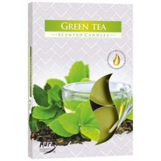 Aura vonné čajové sviečky zelený čaj 6ks