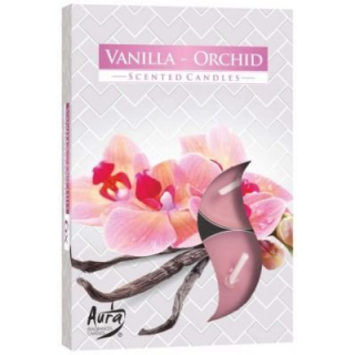 Aura vonné čajové sviečky vanilka orchidea 6ks