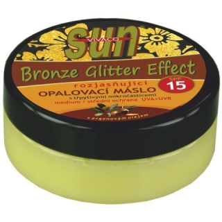 Vivaco Sun argan oil glitter telové maslo na opaľovanie SPF15 200ml