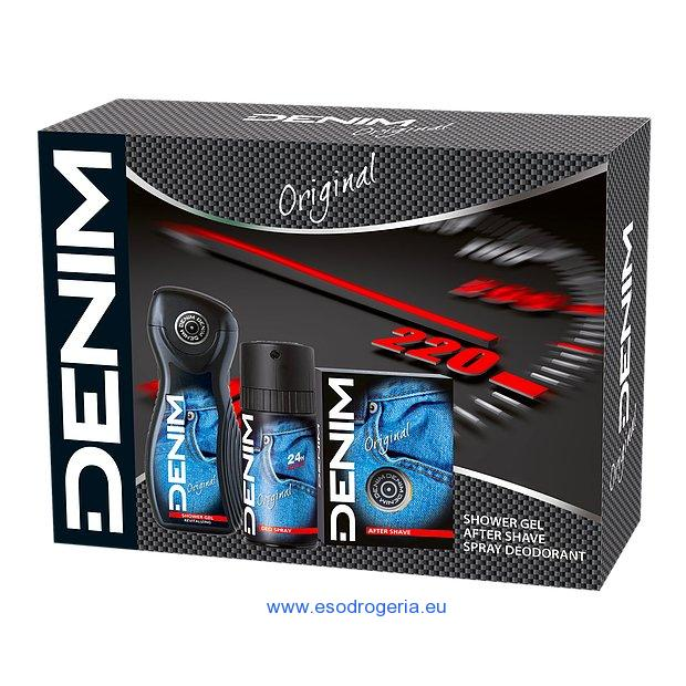 Denim darčeková kazeta Original deo + sprchový gél + voda po holení
