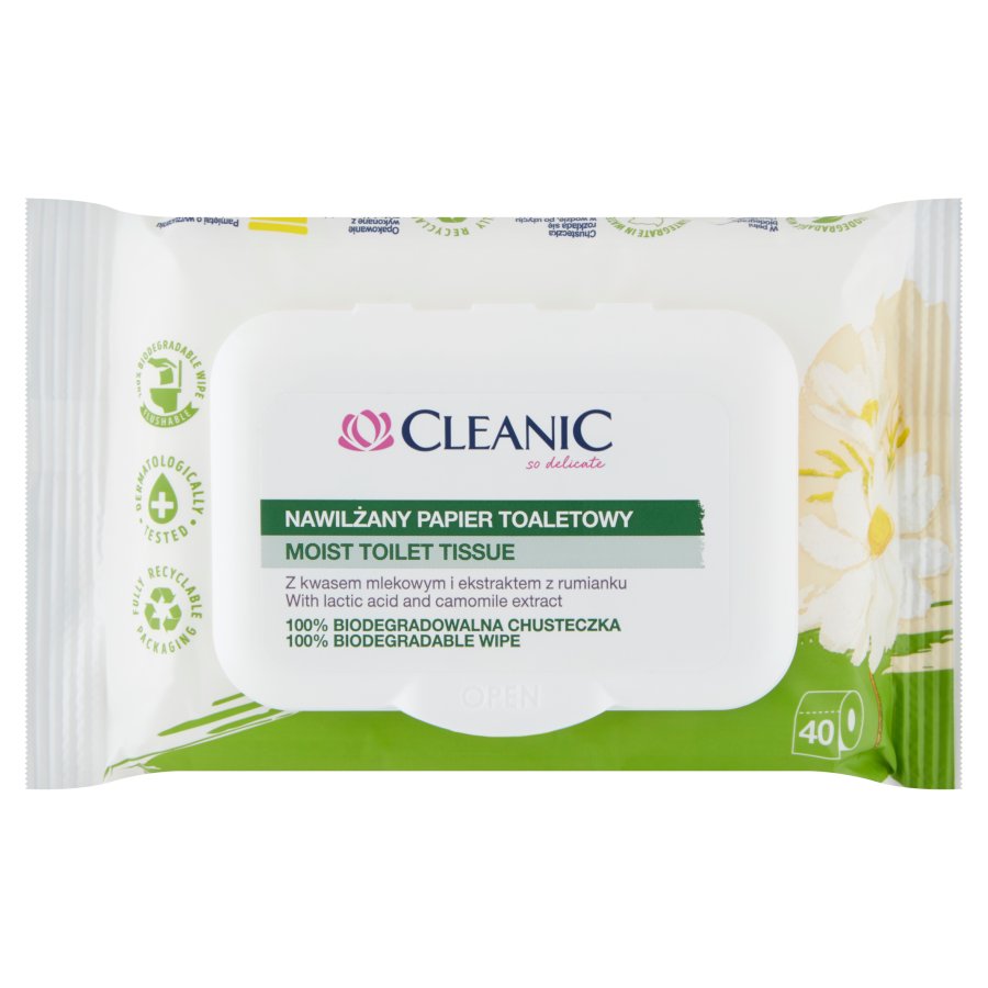 Cleanic vlhčený toaletný papier Harmanček 40ks