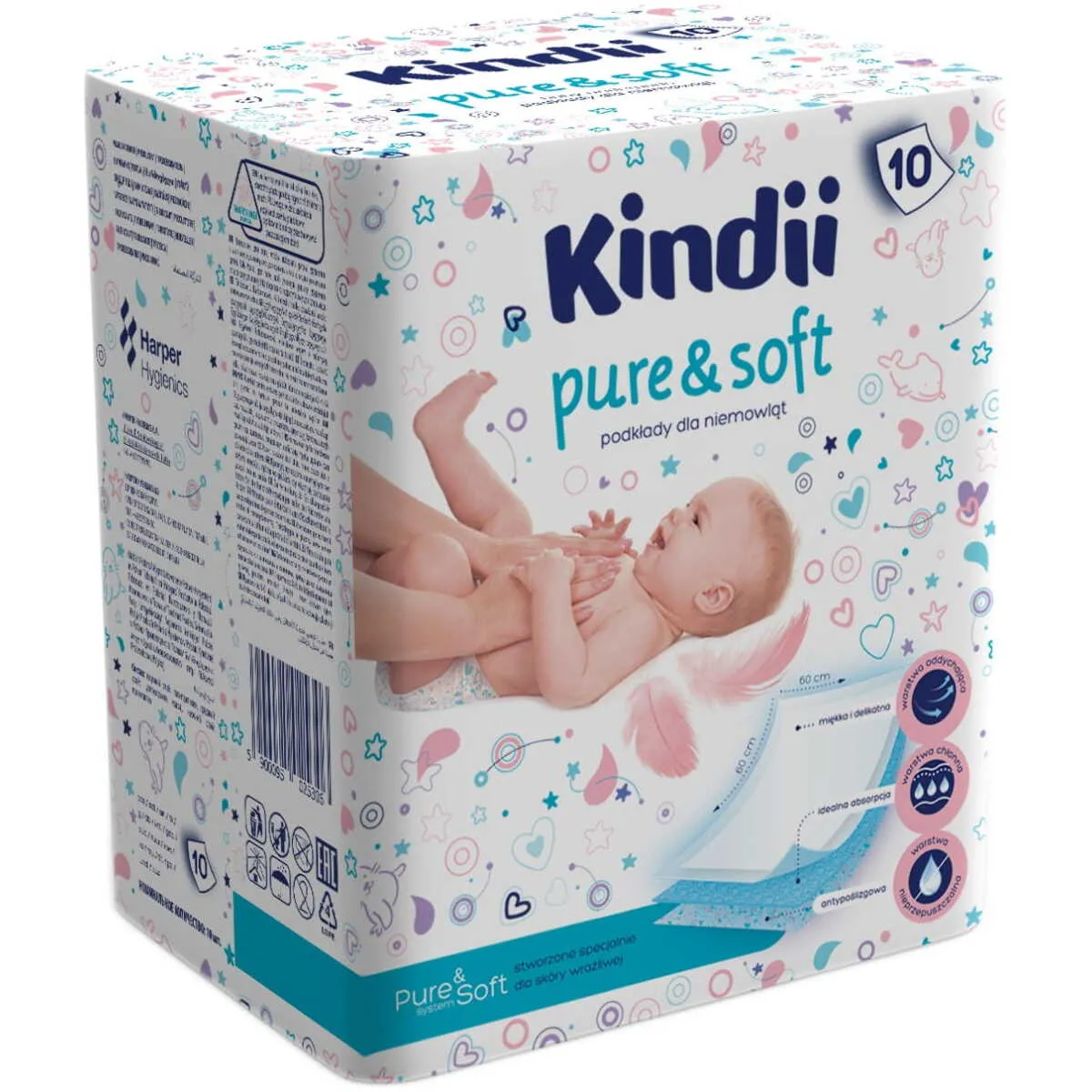 Kindii Pure & Soft jednorázové podložky 60x60cm 10ks