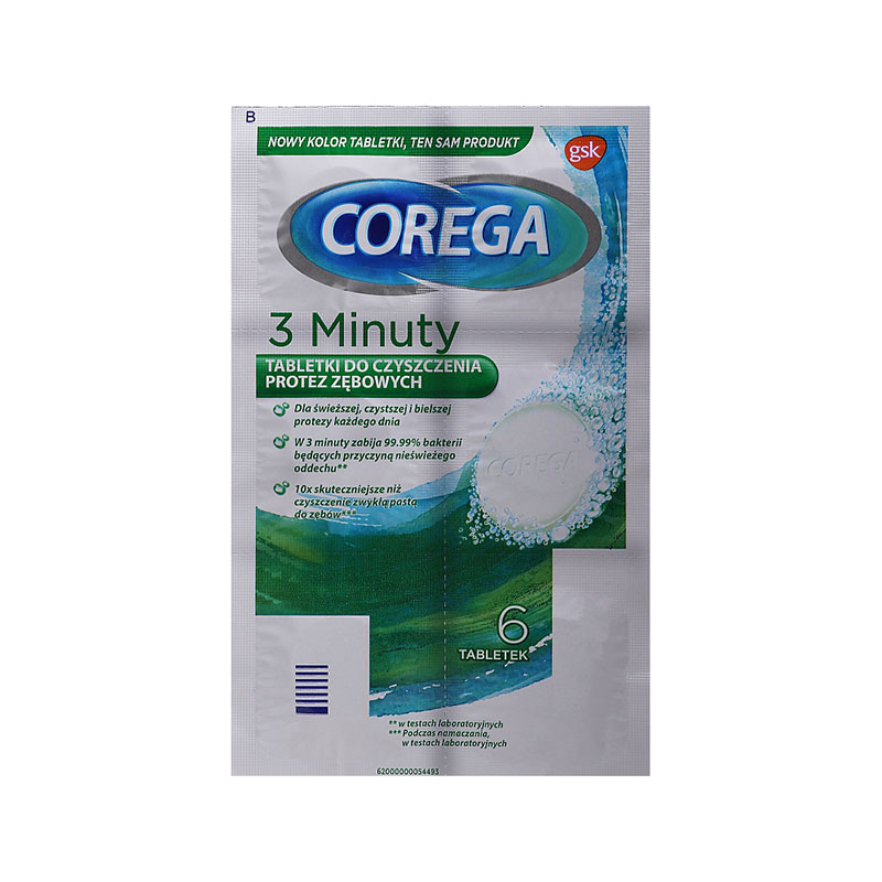 Corega antibakteriálne čistiace tablety na zubné náhrady 6ks