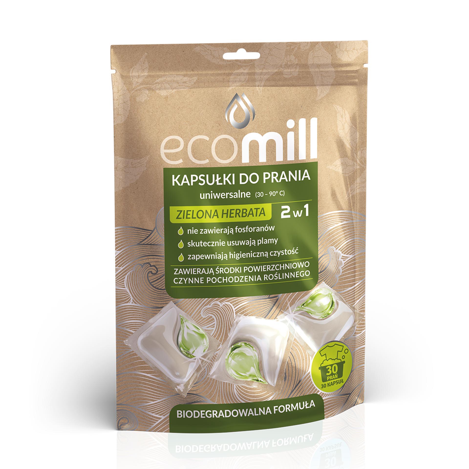 Ecomill kapsule na pranie univerzál zelený čaj 30ks