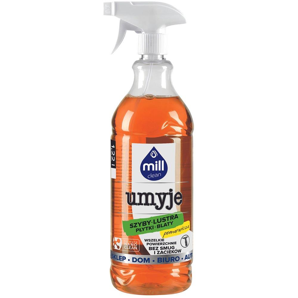 Mill clean na sklá, zrkadlá a glazúry pomaranč 1,22L