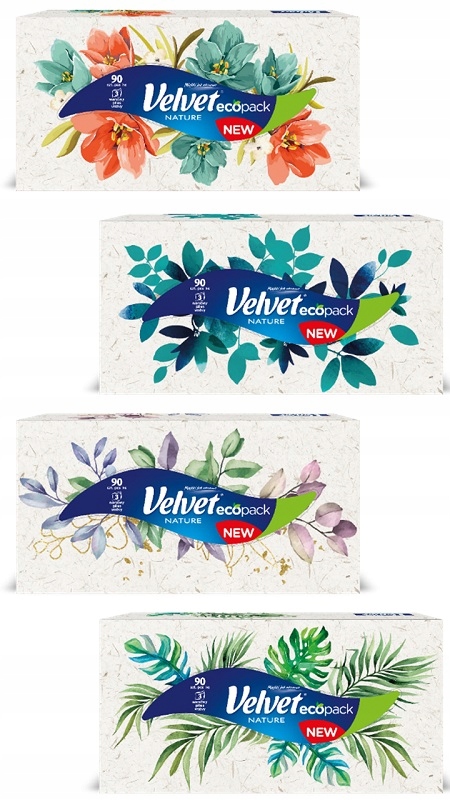 Velvet 3-vrstvové hygienické vreckovky 90ks