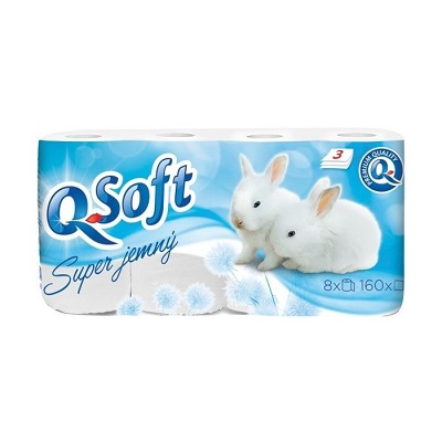 Q Soft 3-vrstvový toaletný papier extra jemný biely 8ks