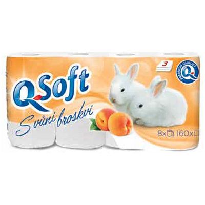 Q Soft 3-vrstvový toaletný papier s vôňou broskýň 8ks